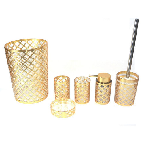Gold Countertop Bathroom Accessory Sets You'll Love | Wayfair